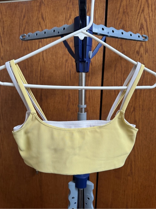 Wilo The Label Other - Wilo Yellow and while layered Ribbed Bralette